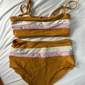 LSPACE high waisted bathing suit set